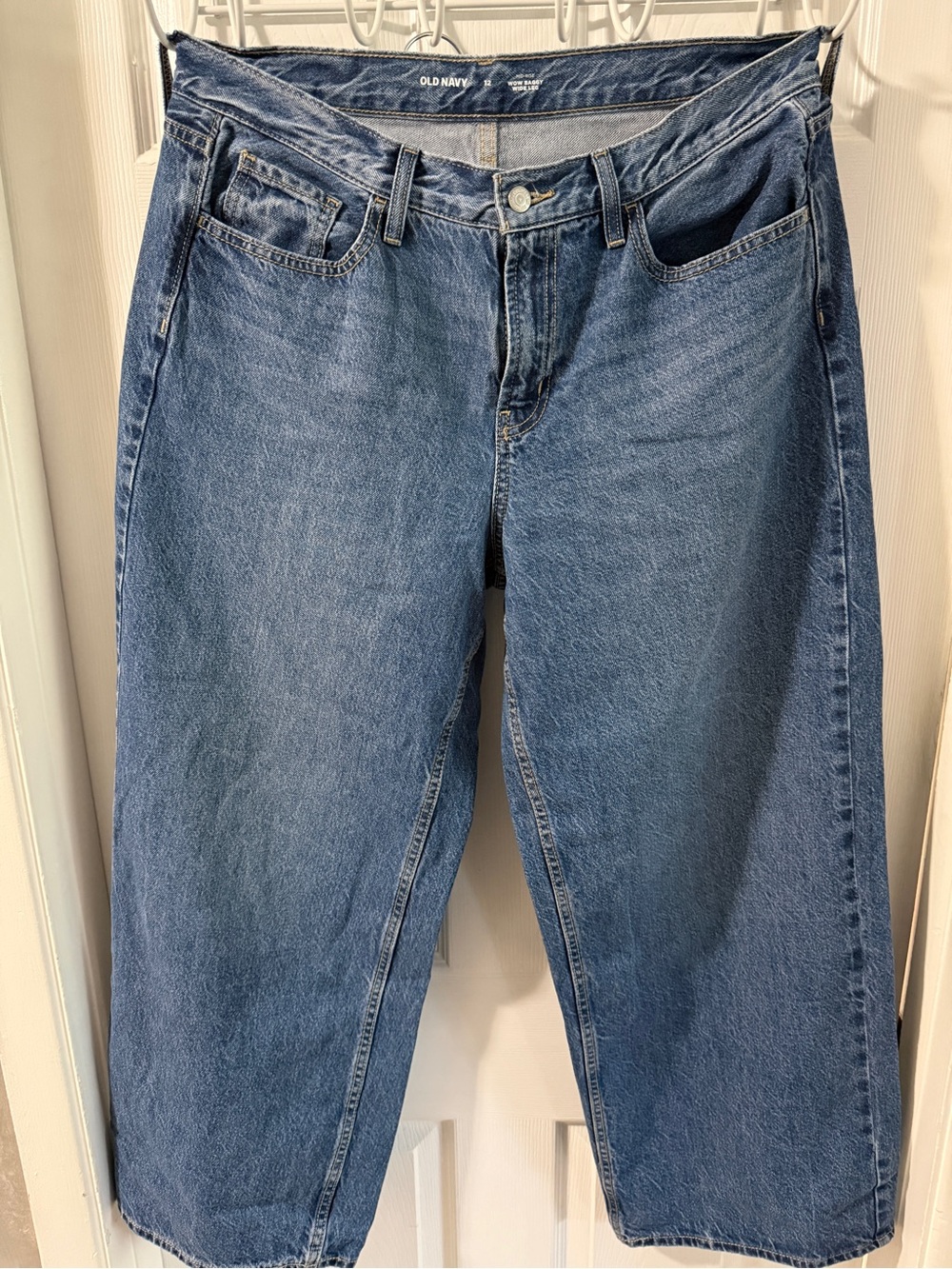 Old Navy Women's Wow Mid Rise Wide Leg  Denim Jeans